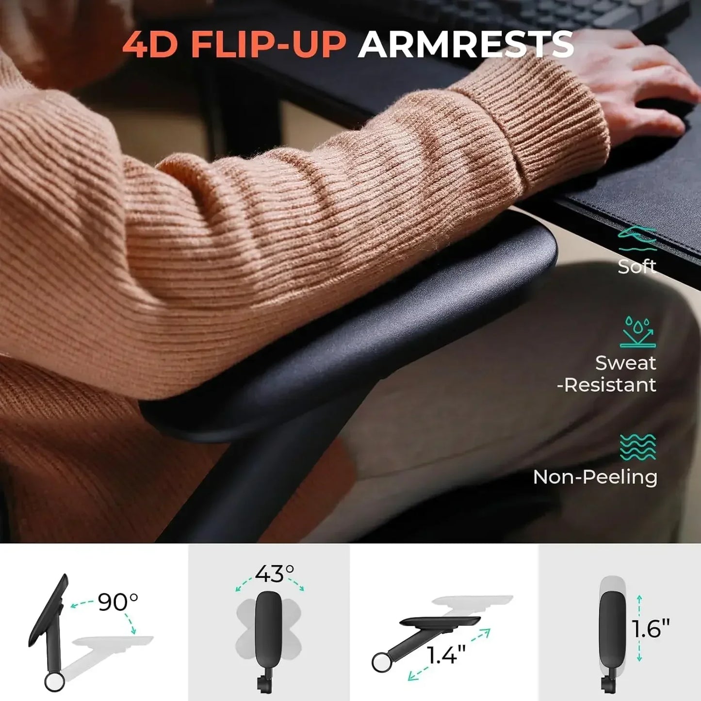 Ergonomic Mesh Office Chair with 3D Headrest