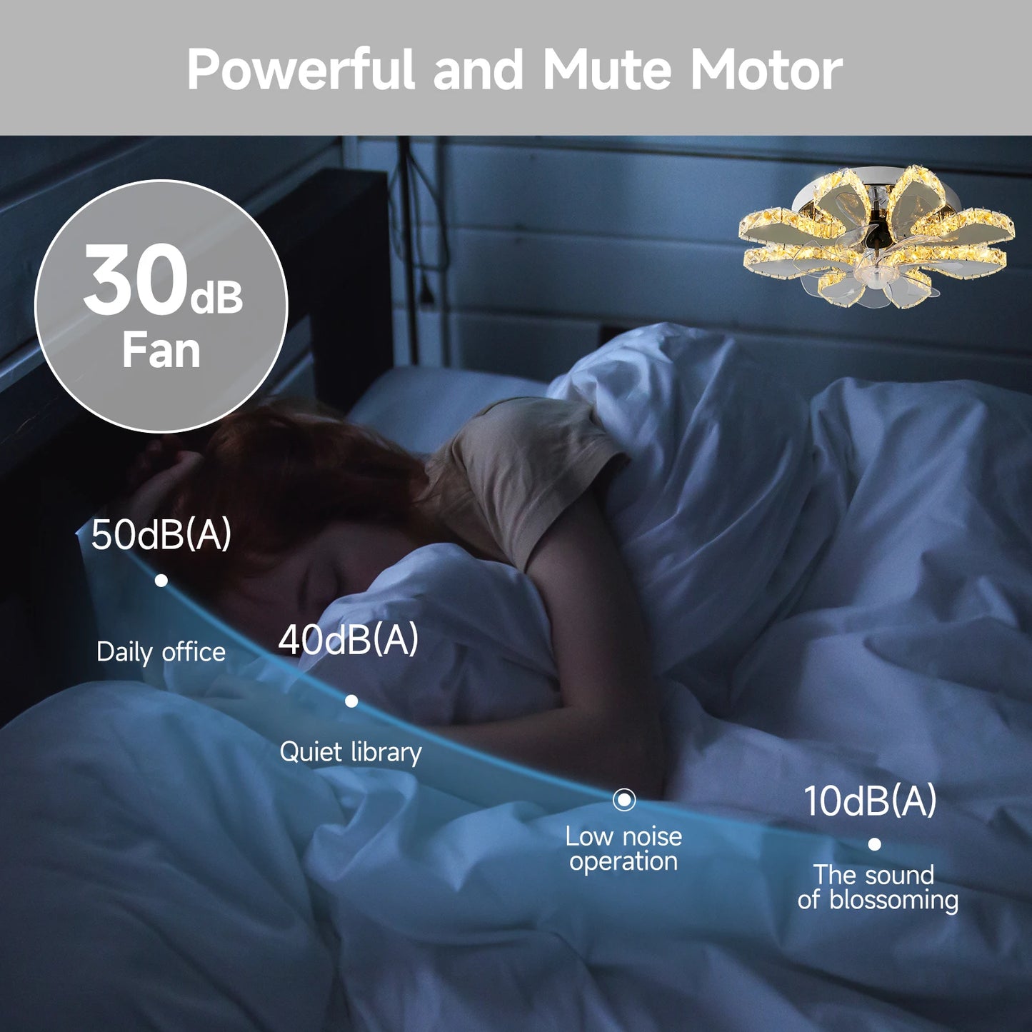 Luxury Crystal Chandelier Modern Ceiling Fan Light