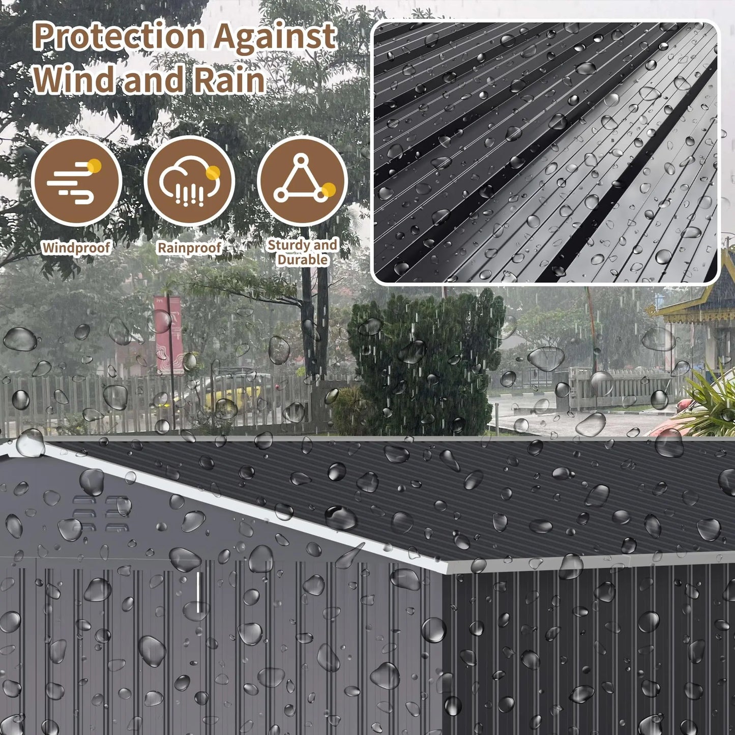 Heavy-Duty Frame Shed w/ Lockable Door