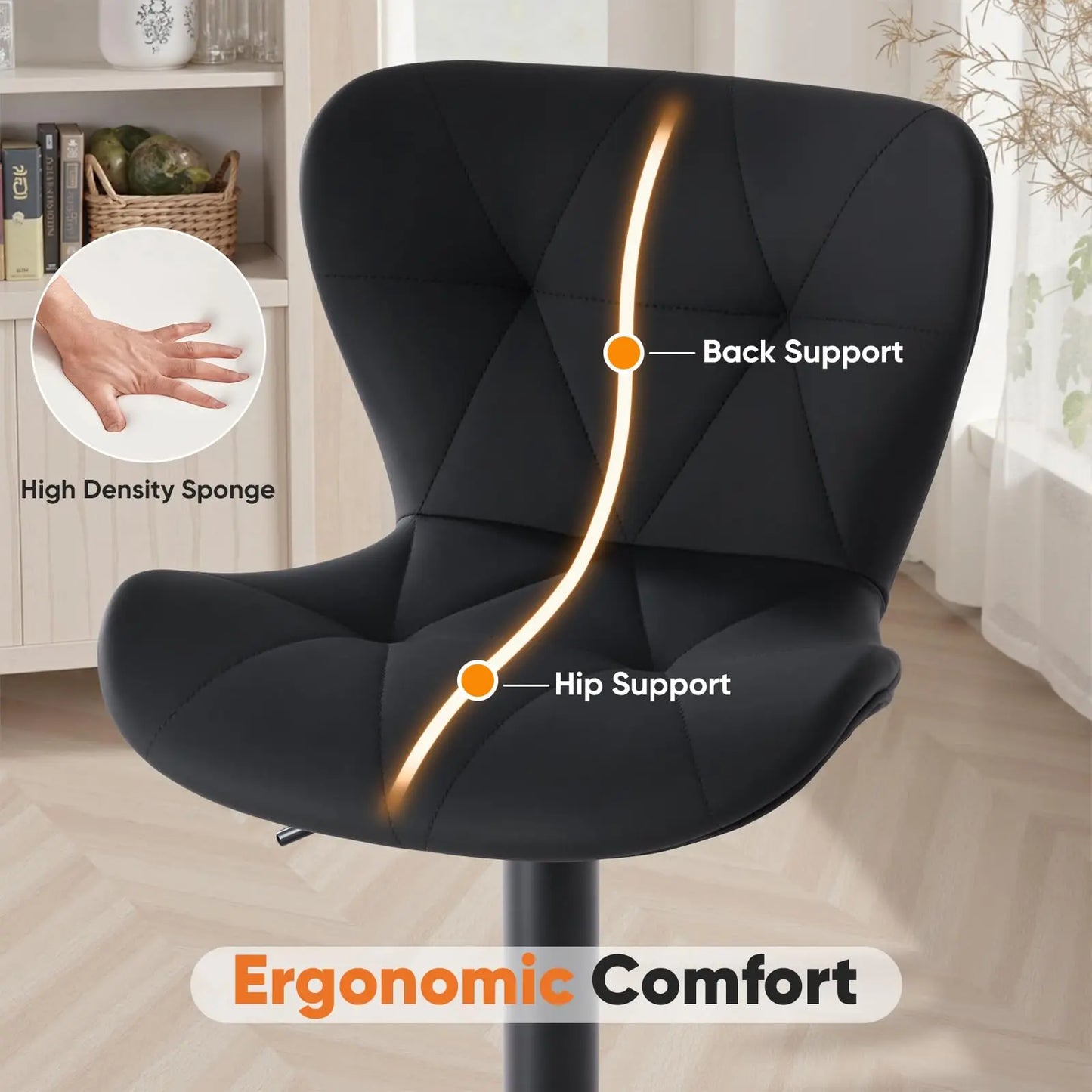 Ergonomic Faux Leather Dining Chairs Set