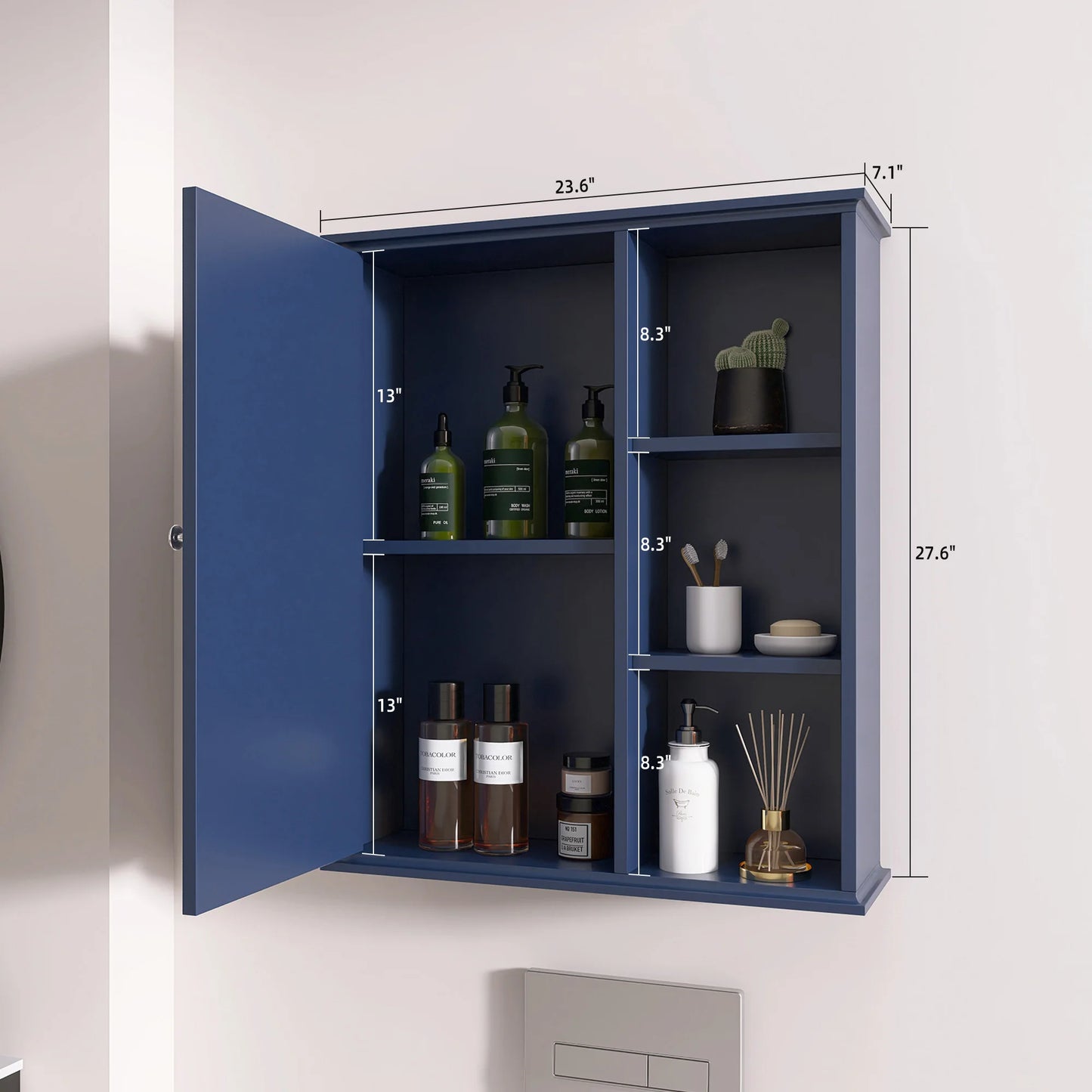 Blue Bathroom Storage Cabinet Decoration Wall Cabinet for Laundry Room&Kitchen&Living Room