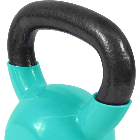 Kettlebell, Vinyl Coated Kettlebell Cast Iron Sets with Stable Flat Bottom for Full Body Workout