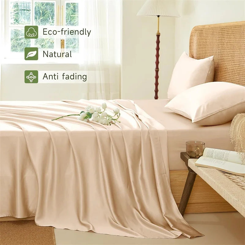 Silky Bedding Set Luxury Fitted Sheet