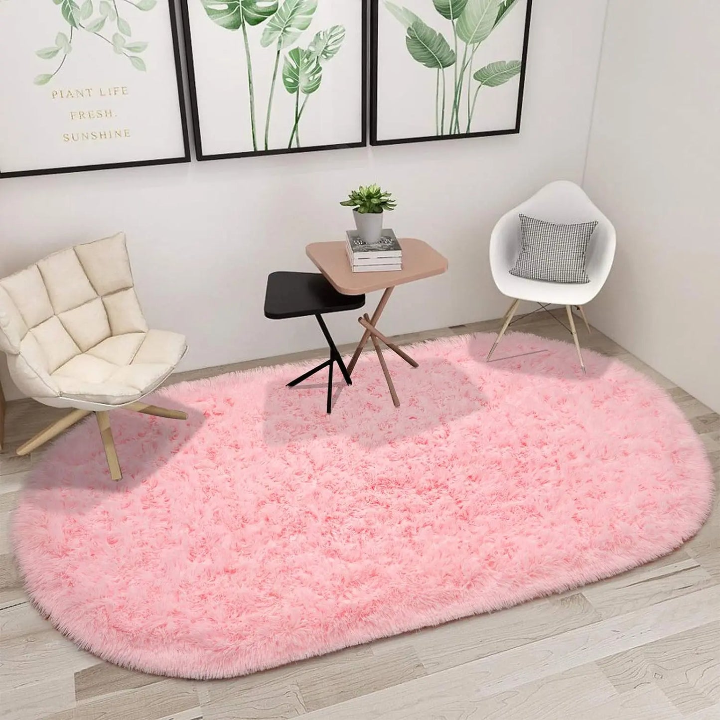 Oval Fluffy Ultra Soft Area Nursery Mats