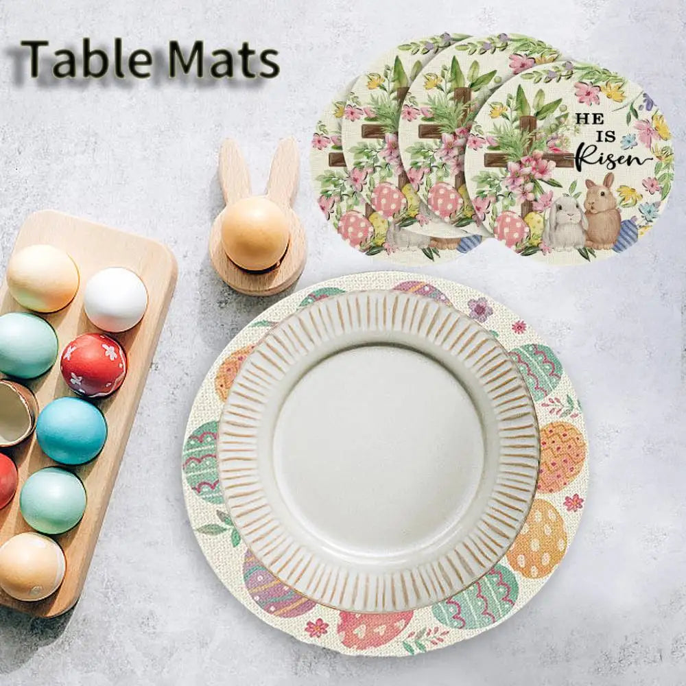 Dining Room Easter Round Placemats Linen