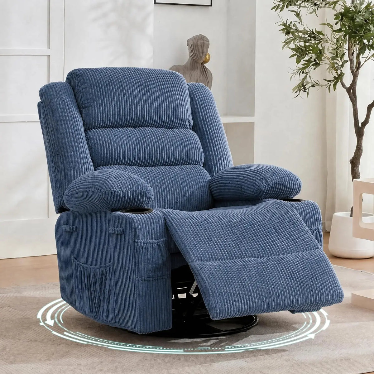 Corduroy Rocking Recliner Chair for Adults