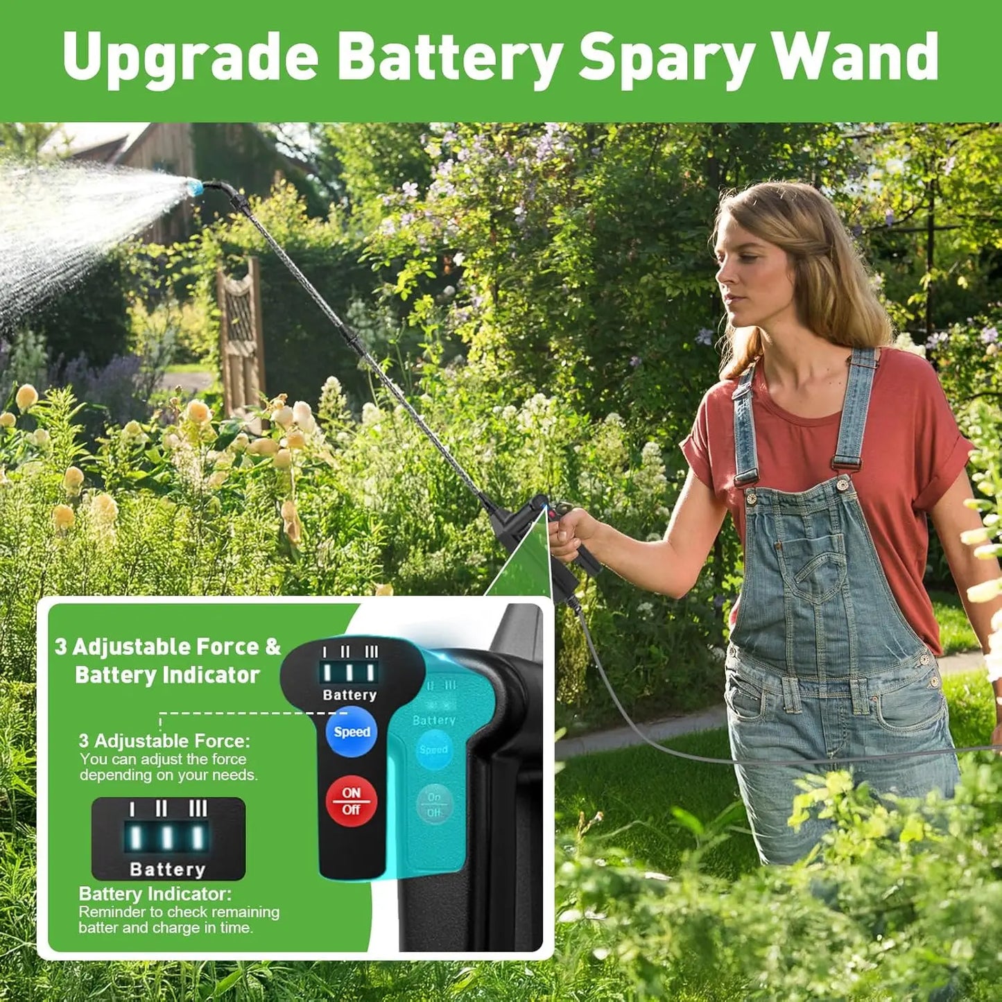 Battery Powered Garden Sprayer Telescopic Wand