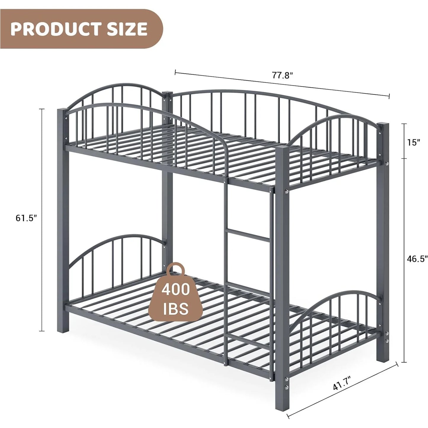 Metal Loft Bed Bunk Beds Twin Over Full Size