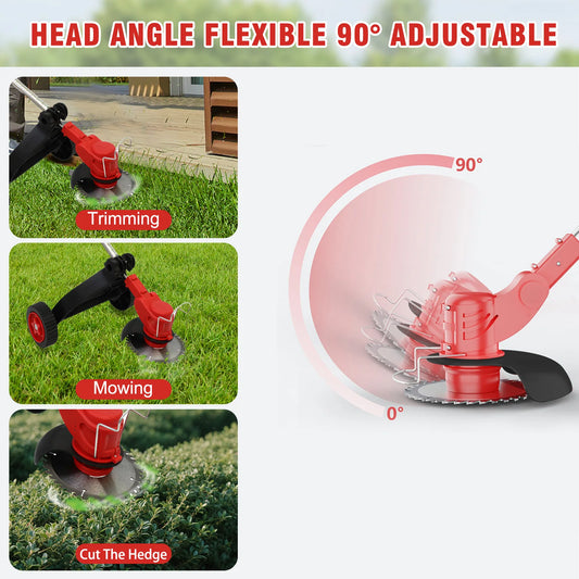 Electric Cordless Grass Trimmer Lawn Mower Weed Edger Brush-less Cutter