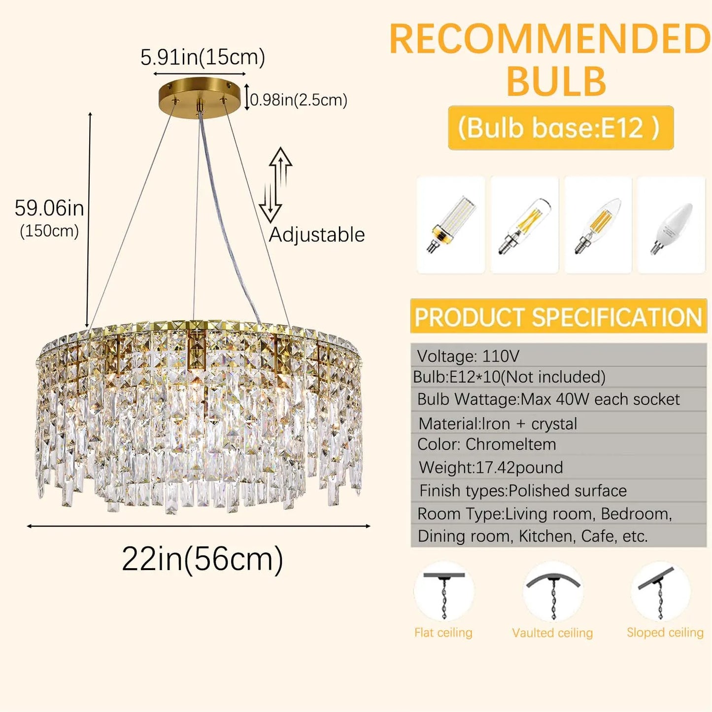 Modern Ceiling Crystal Chandelier