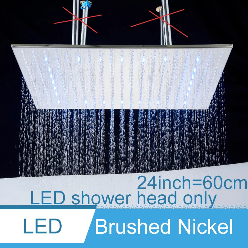LED Bathroom Shower Rainfall Faucet System Set