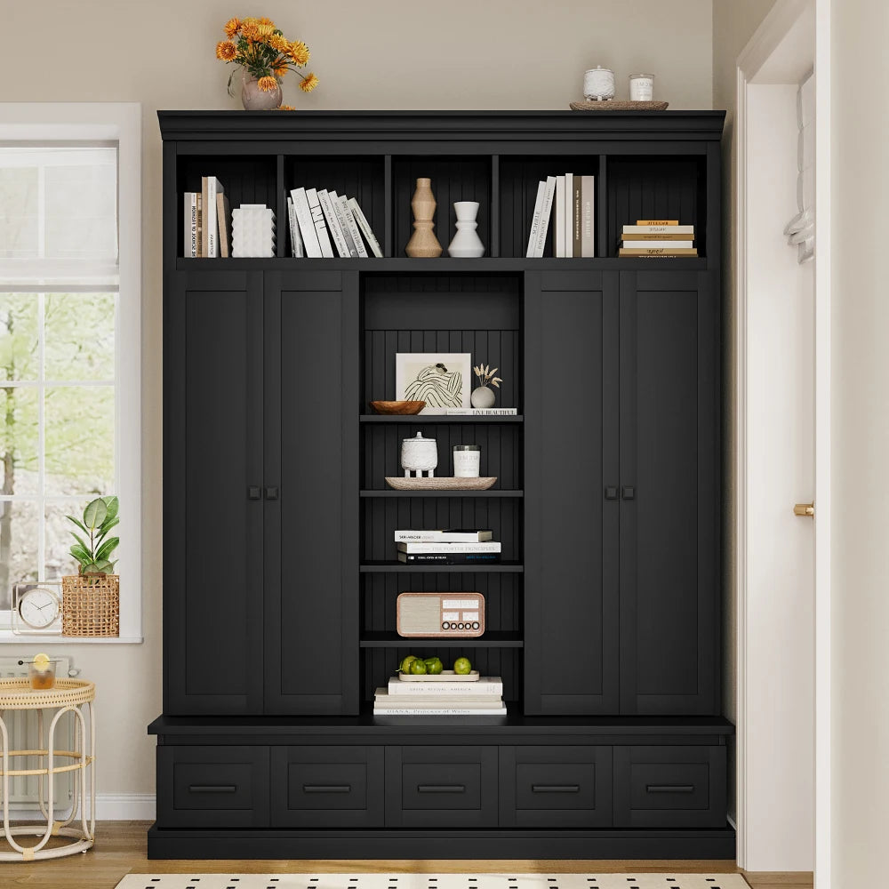 Hall Entryway Storage Organizer Cabinet with Bench