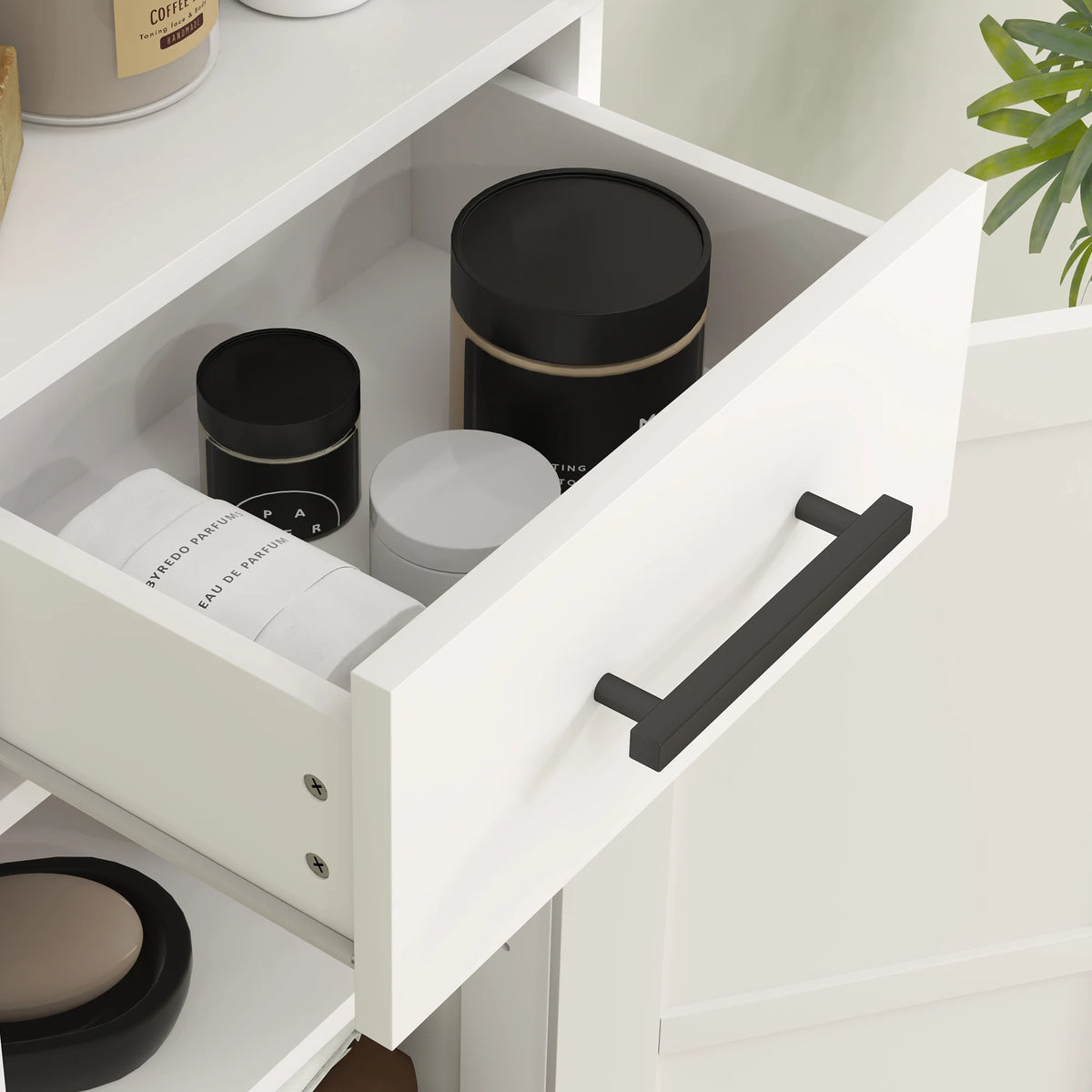 Farmhouse Narrow Bathroom Cabinet with Barn Doors