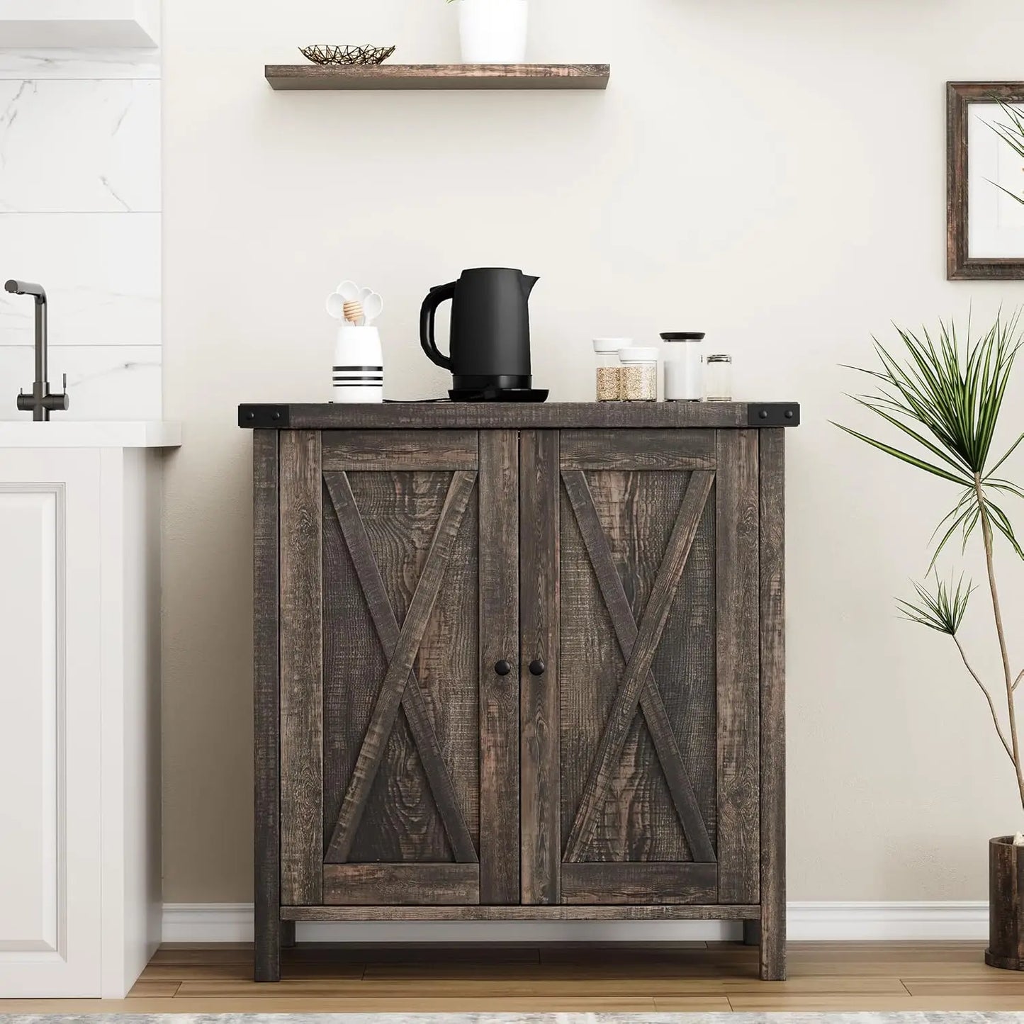 Buffet Cabinet with Doors and Shelves