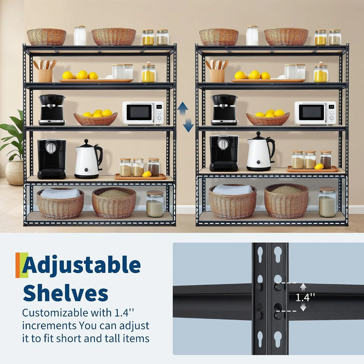 Heavy Duty Metal Storage Shelves Adjustable Boltless Rack