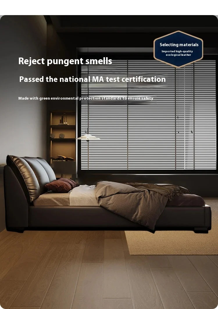 Double Luxury Bed with Office Headboards Racks and Frame Bedroom Set