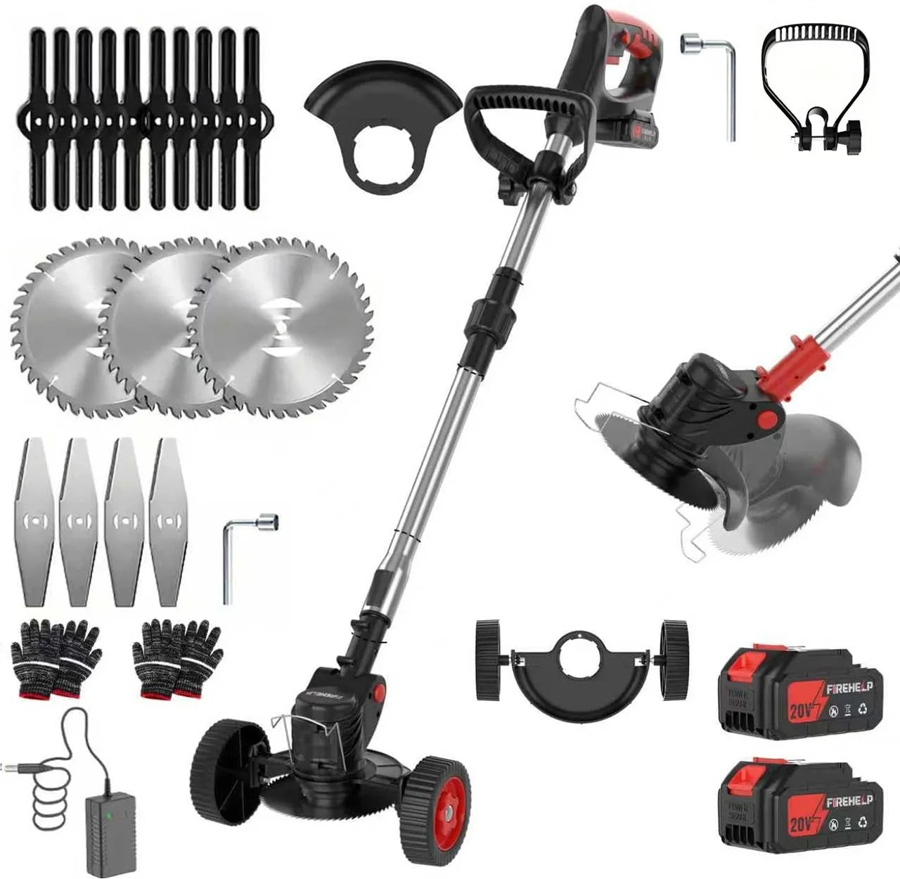 Electric Trimmer, Edger, Bush Cutter with Adjustable Height