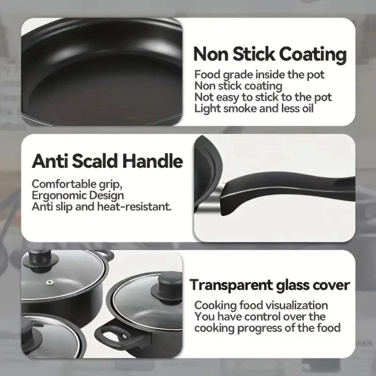 Nonstick Pots and Pans with Utensils Cookware Set