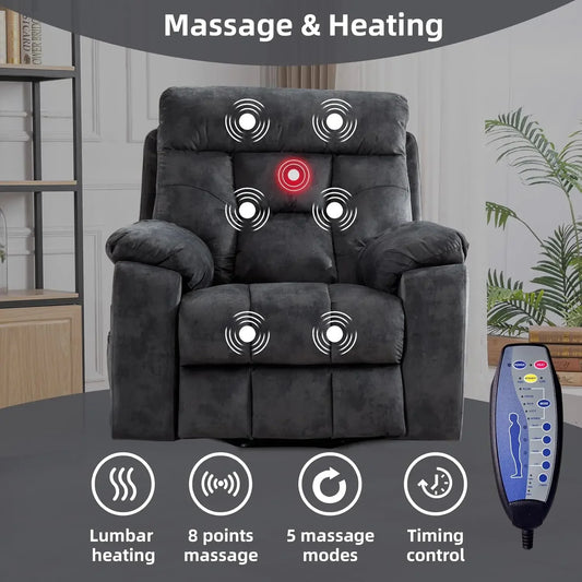 Large Power Lift Recliner Chair with Massage and Heat