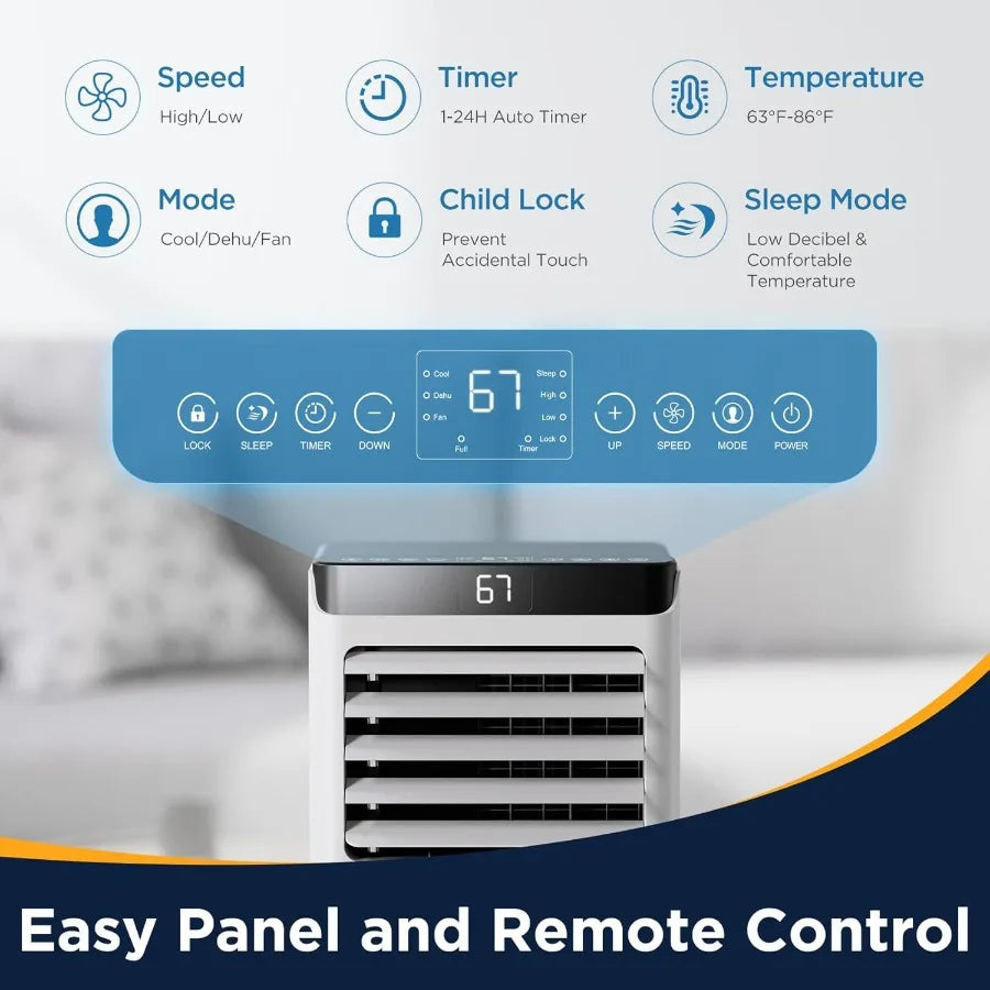 Portable Air Conditioners with Functionality Remote Control and Installation Kit