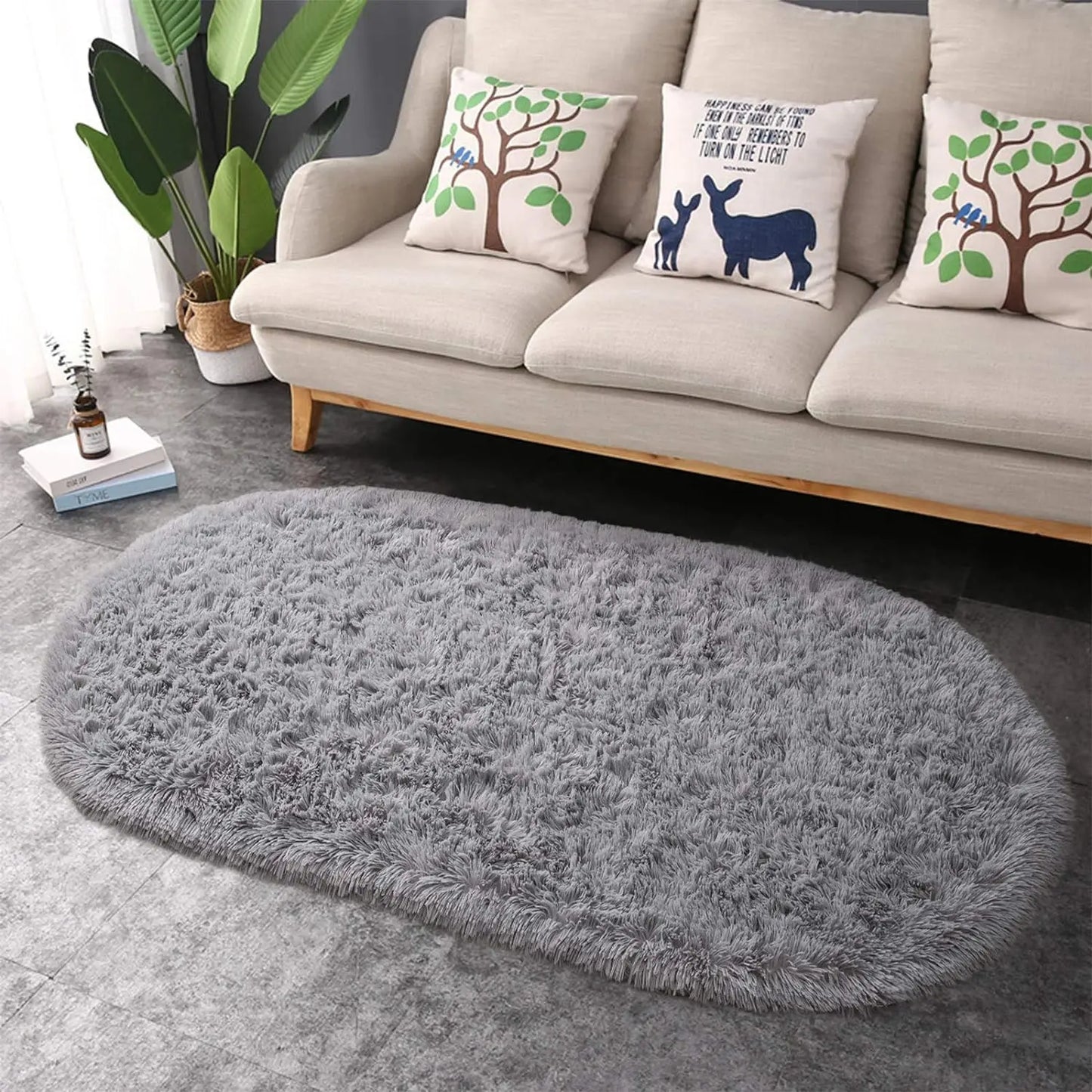 Oval Fluffy Ultra Soft Area Nursery Mats
