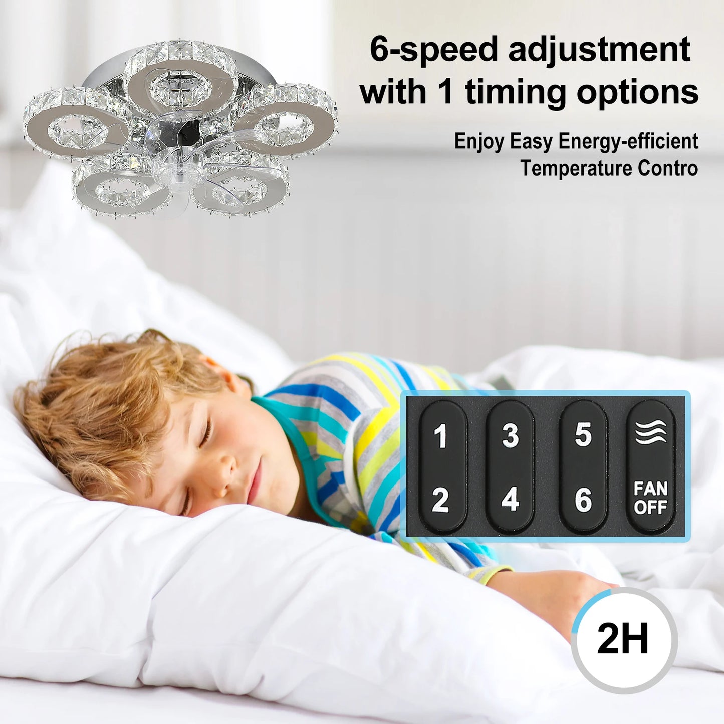 Luxury Crystal Chandelier Modern Ceiling Fan Light