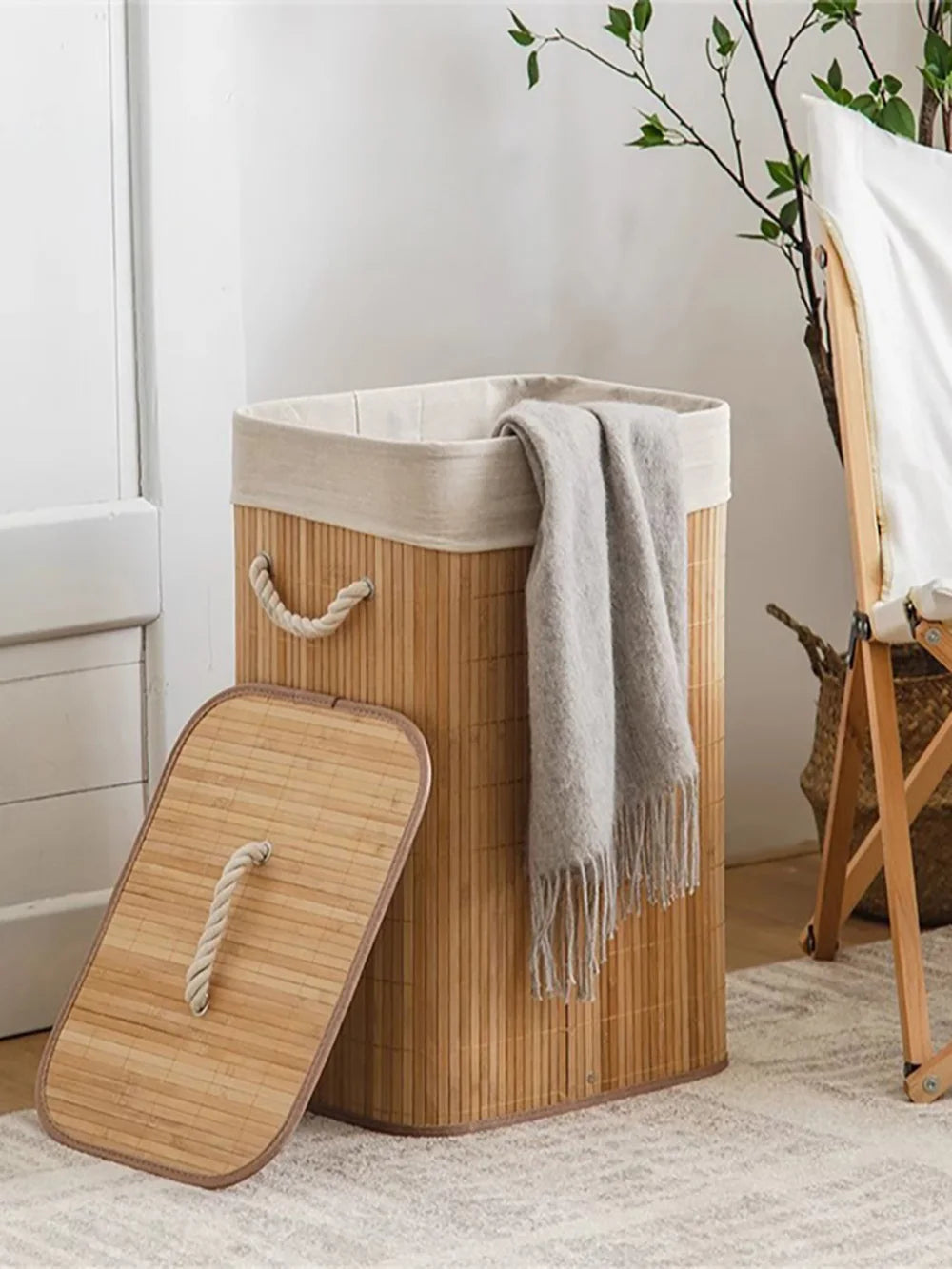 Bamboo Foldable Storage Basket