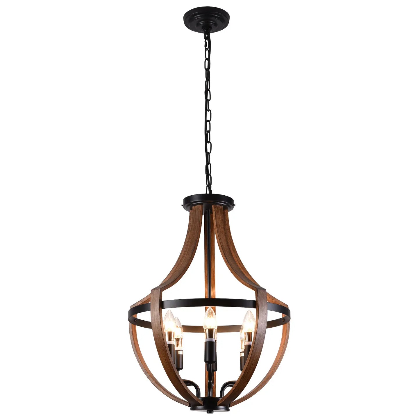 Modern Rustic Wooden Pendant Light Fixture