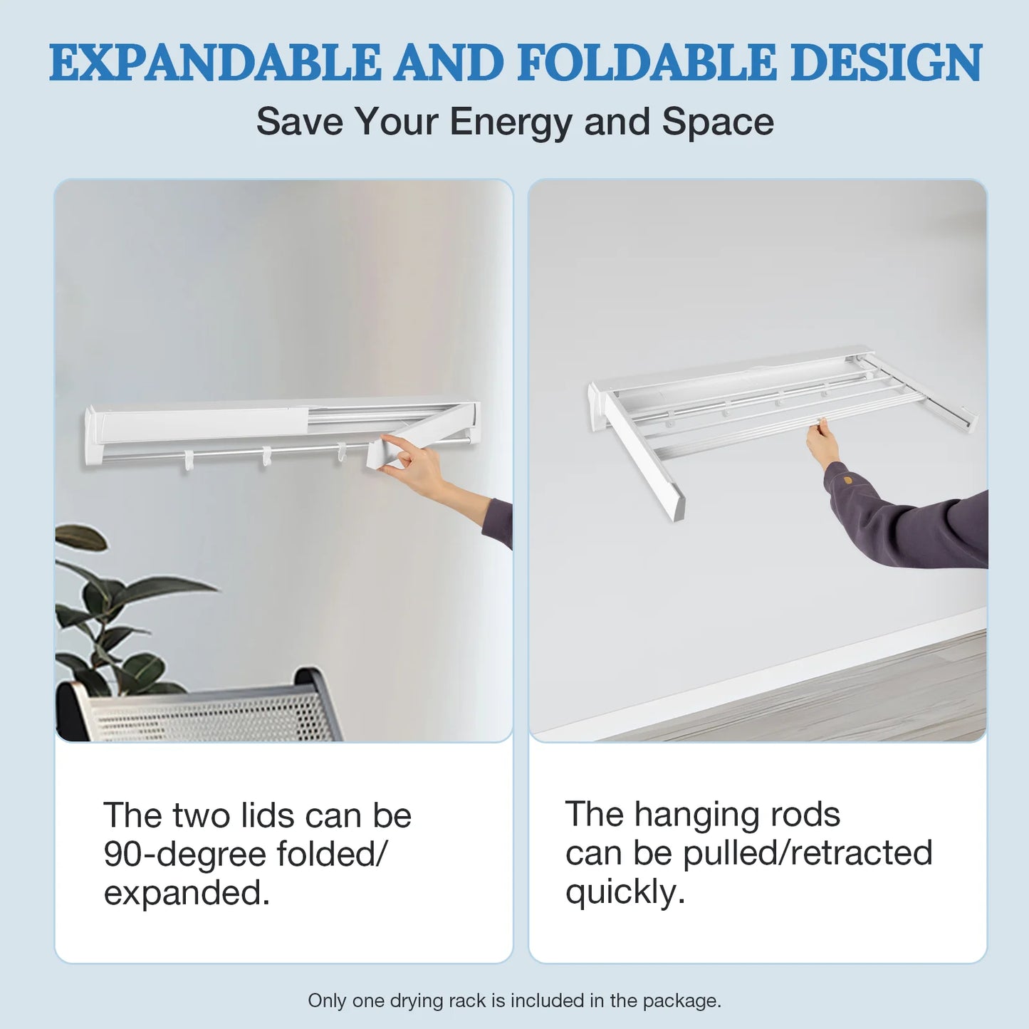 Wall Mount Retractable Clothes Drying Rack