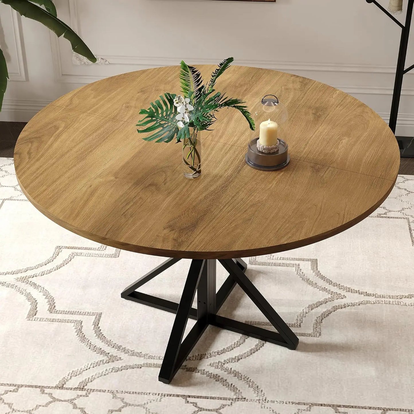 Heavy-Duty Metal Pedestal Dinner Table