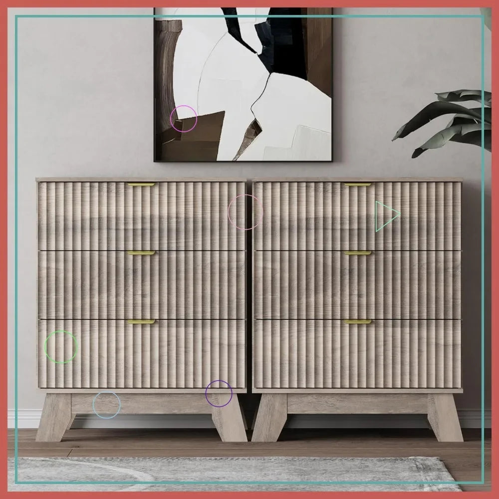 Mid Century Modern Fluted Wood End Table