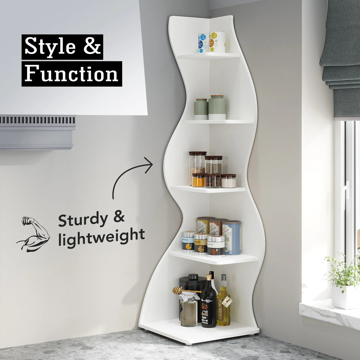 Modern Wall Corner Bookshelf