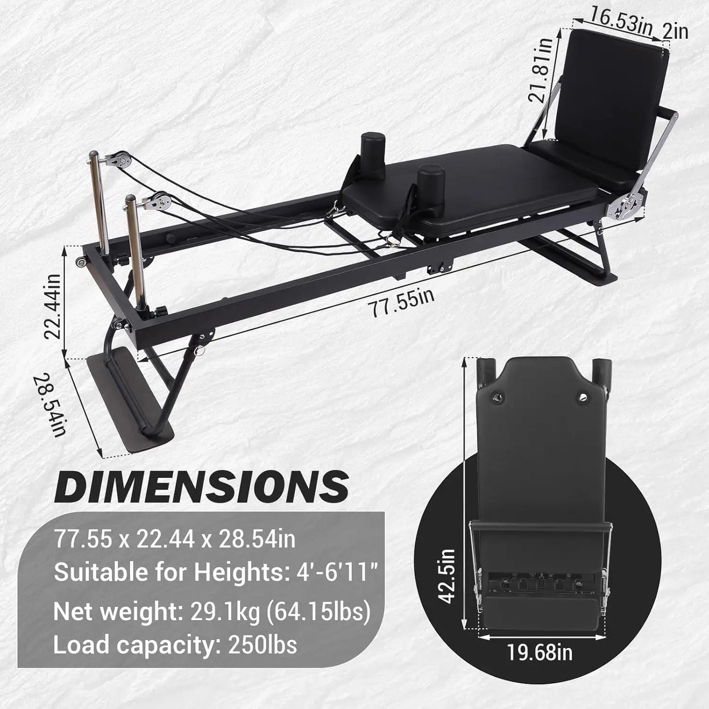 Pilates Equipment with Piano Wire Springs and Jump Boards