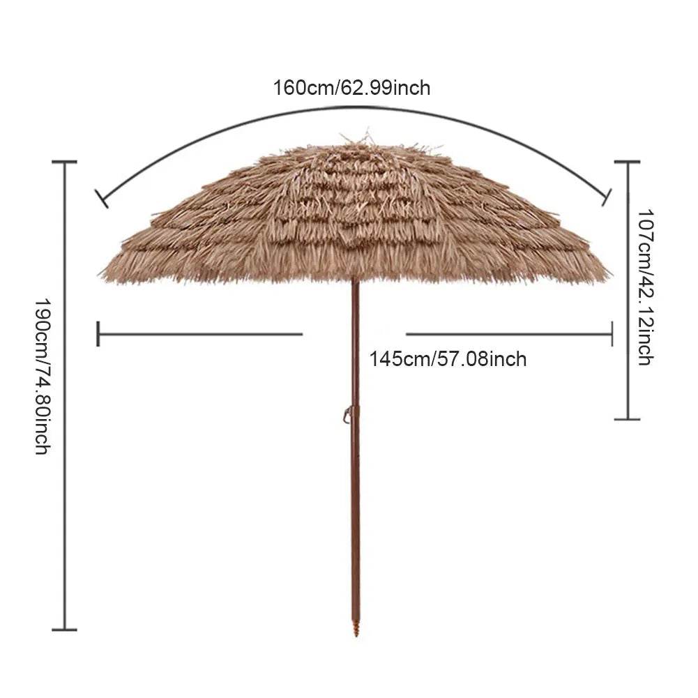 Outdoor Beach Sunshade Straw Umbrella