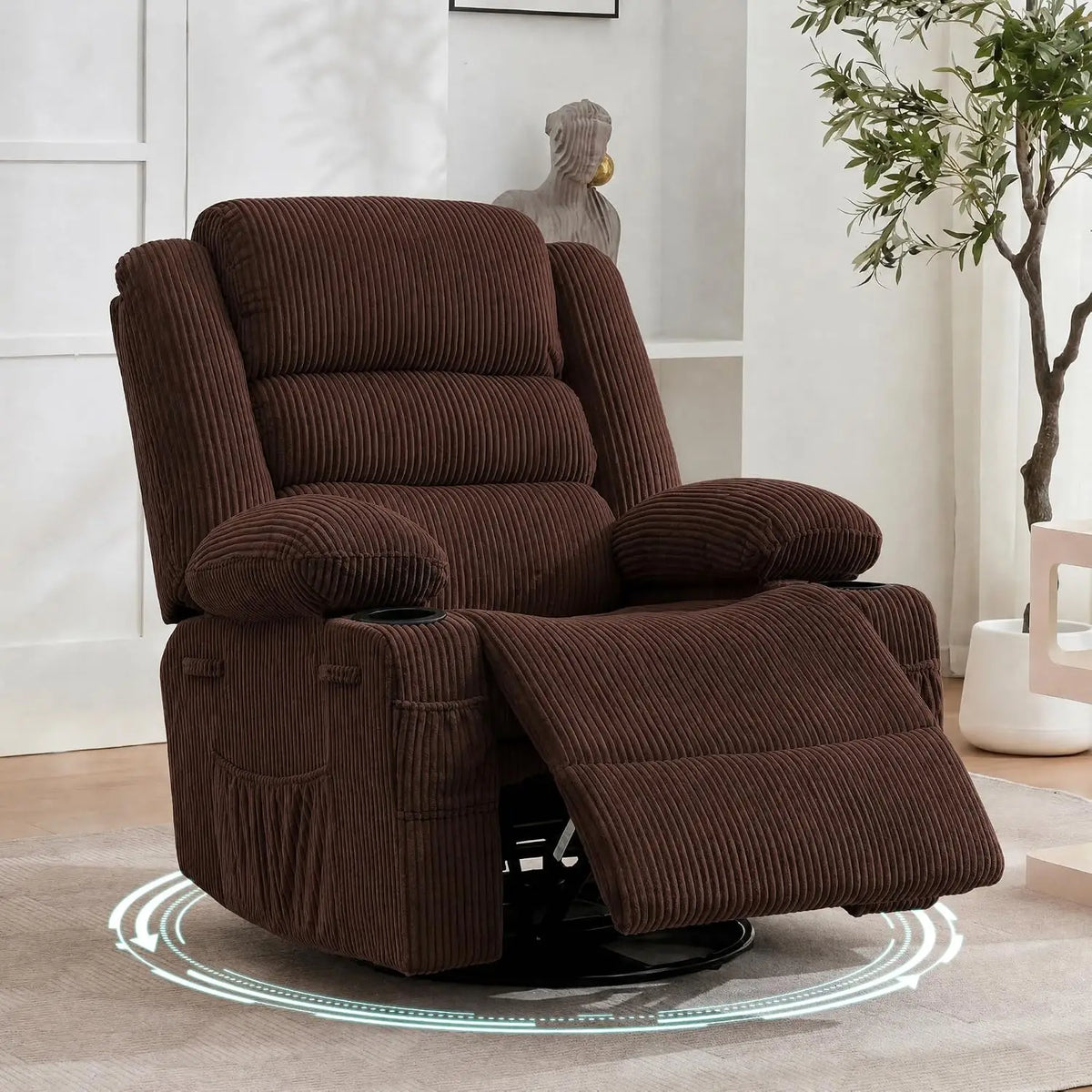 Corduroy Rocking Recliner Chair for Adults
