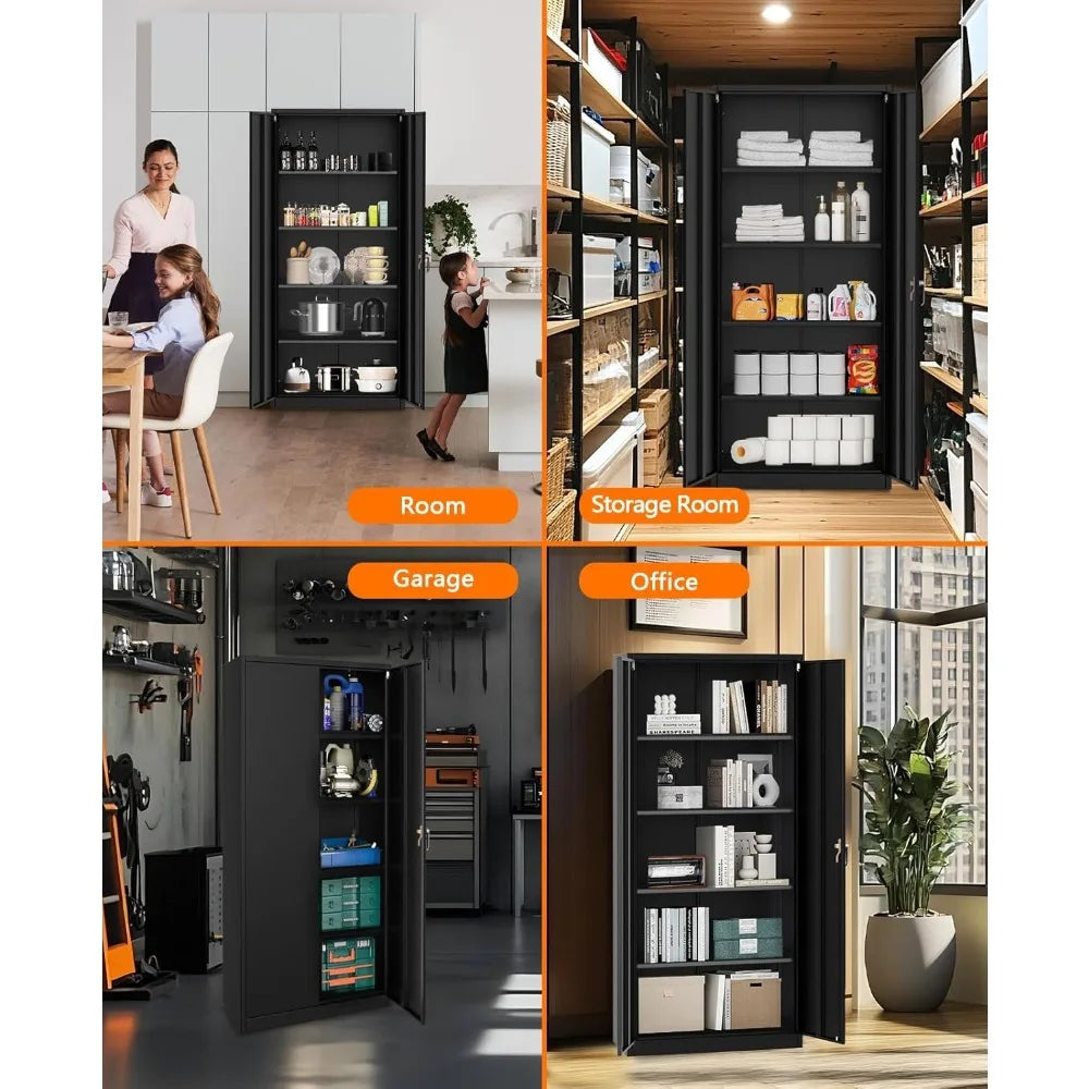 Heavy-Duty Metal Storage Cabinet with Lock