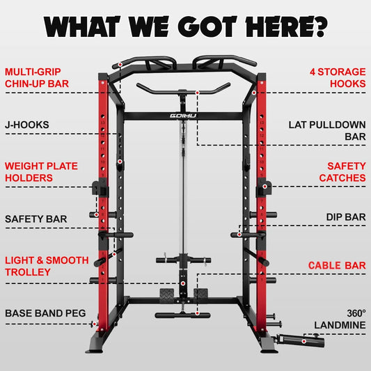 Squat Rack with LAT Pulldown Training Machine