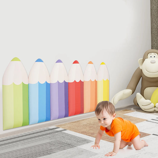 3D Pencil-Shaped Wall Padding for Kids