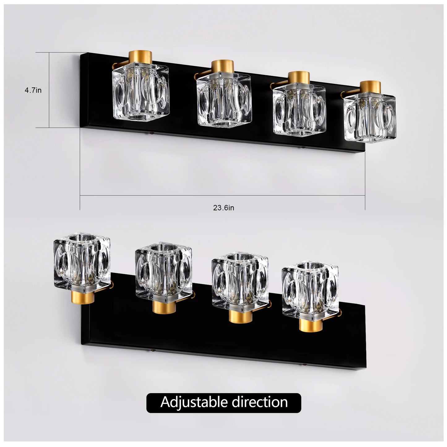 Modern Vanity Lights with Crystal Glass Shade