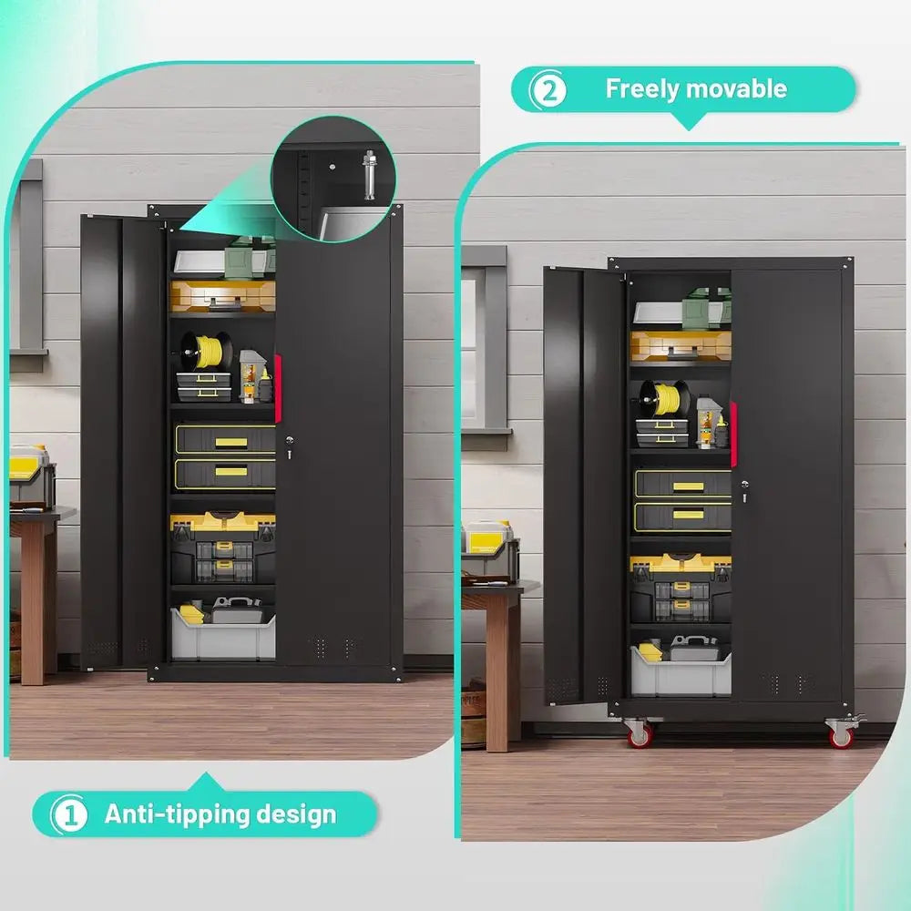 Heavy-Duty Steel Garage Storage Cabinet