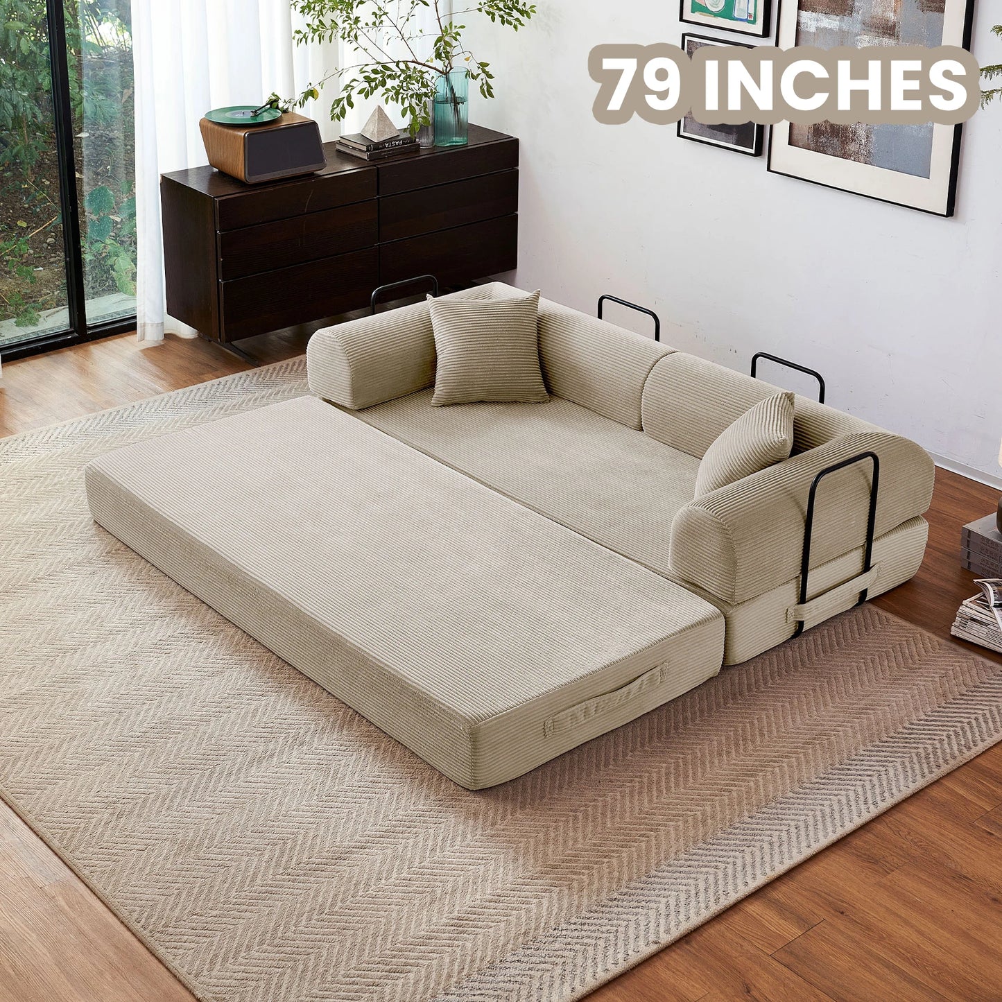 Boneless Couch Foldable Convertible Futon Sleeper Sofa Bed