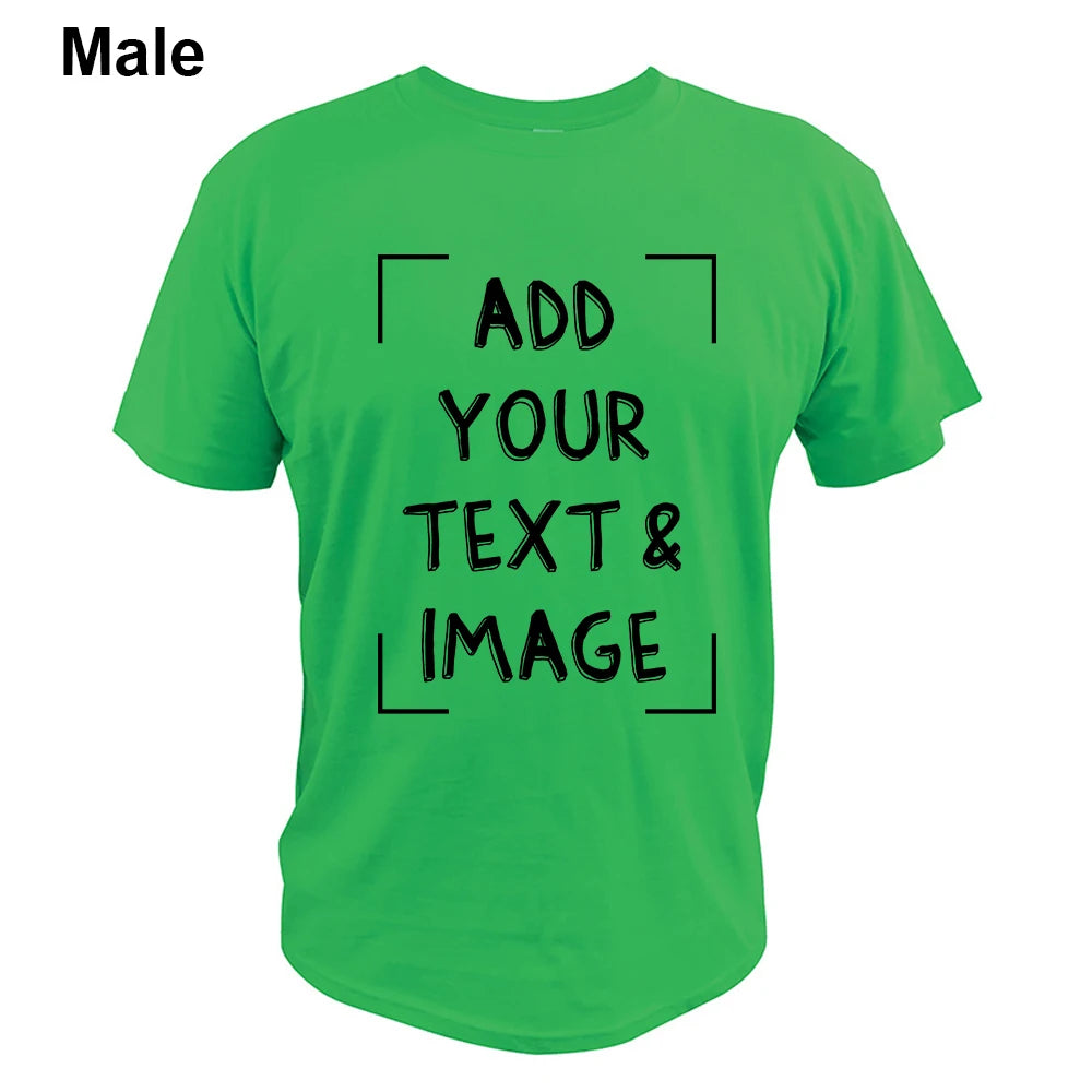 Custom T-shirt with Your Photo Text Image Front Printing Crew Neck