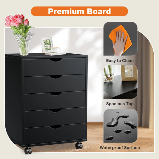 Nightstand Cabinet Bedside Table Rotating Wheel