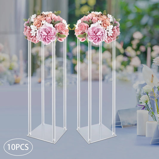 Acrylic Vase Flower Stand Set Decor
