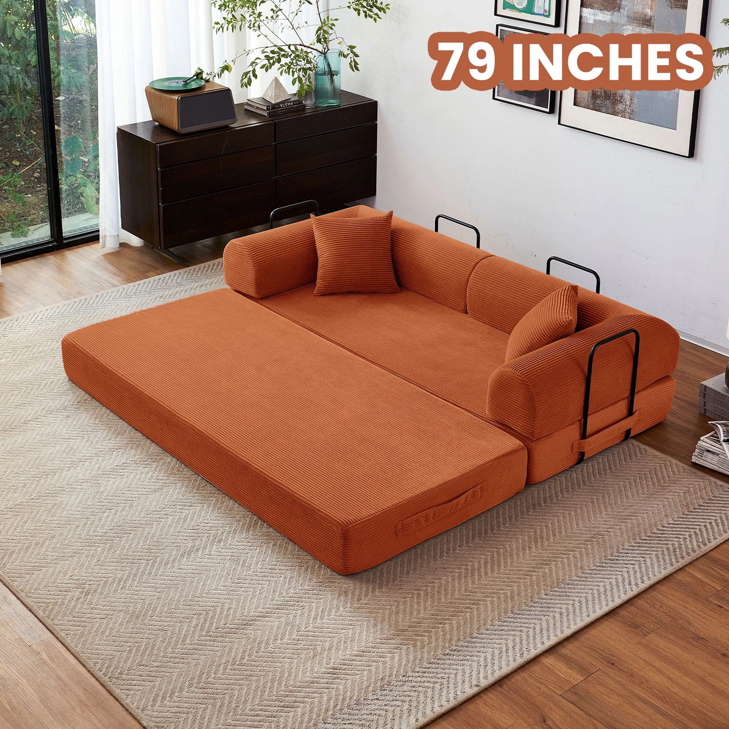 Boneless Couch Foldable Convertible Futon Sleeper Sofa Bed