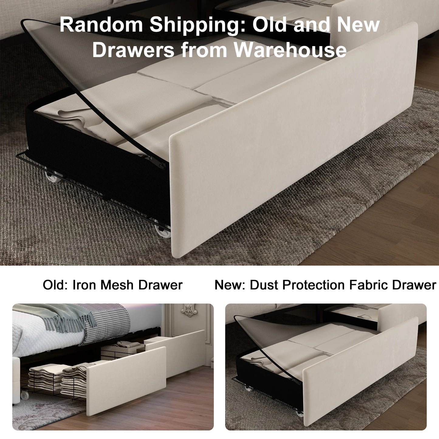 Bed Frame, Galaxy Projector, Bluetooth Speaker, USB Ports, 4 Drawers, No Box Spring Needed