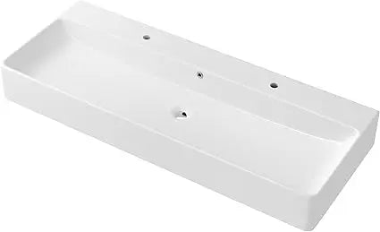 Ceramic Rectangular Floating Wall Mount Vessel Sink