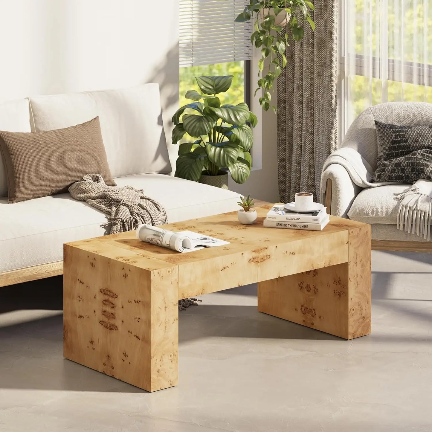 Modern Thick-Leg Rectangular Coffee Table