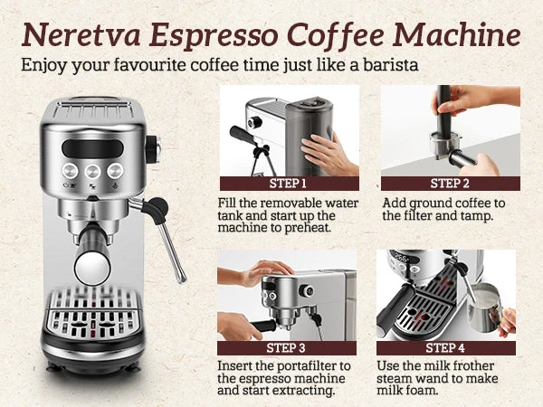 Espresso Machine Maker with LED Display