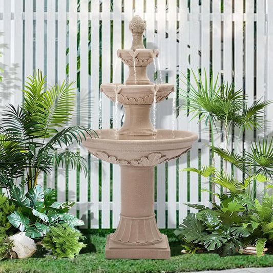 Bubbler Floor Waterfall Fountain with Pineapple Top and Pump
